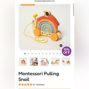 Montessori Pulling Snail Toy - Multicolor